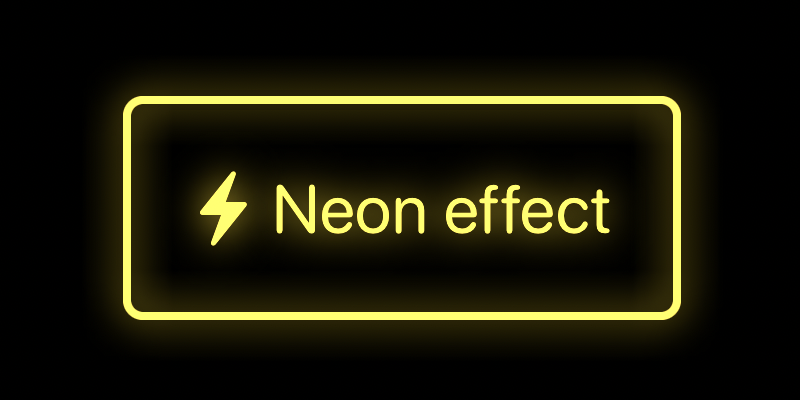 A neon styled text saying Neon style with a bolt.