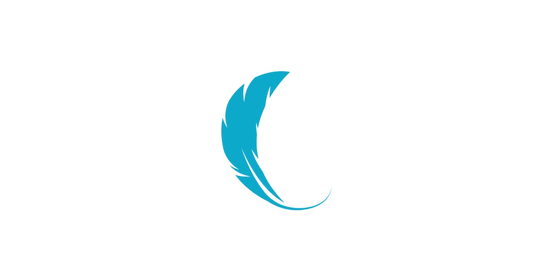 A blue feather that represents the lighterpack iOS client logo